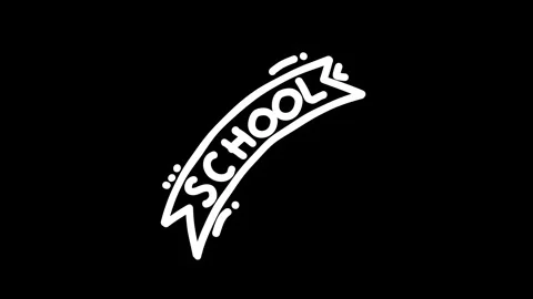 Creative school-themed illustration featuring a playful banner design with .. Stock Footage 319588397