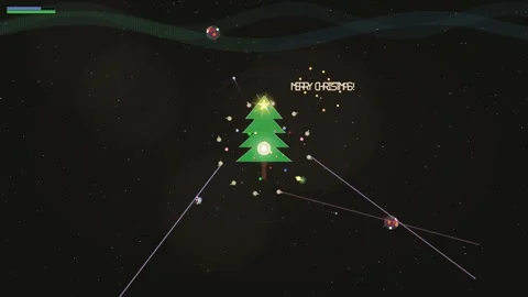 Creative sci-fi holiday celebration with cheerful decorations and festive g.. Stock Footage 322184463