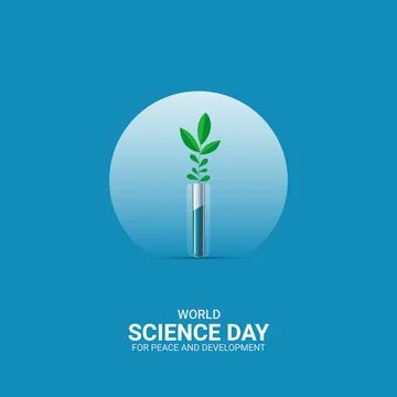 Creative Science Day ads design. World Science Day for Peace and Developmen.. Stock Illustration