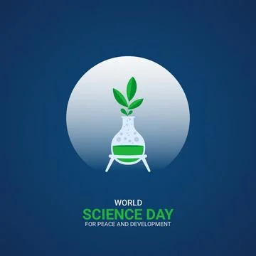 Creative Science Day ads design. World Science Day for Peace and Developmen.. Stock Illustration