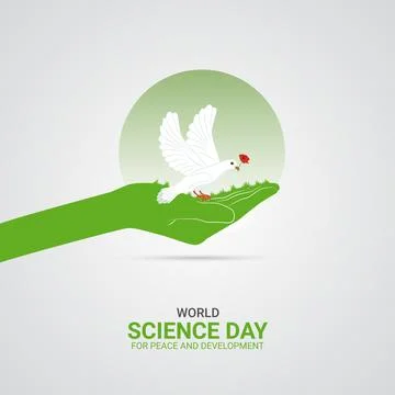 Creative Science Day ads design. World Science Day for Peace and Developmen.. Stock Illustration