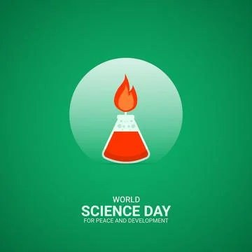 Creative Science Day ads design. World Science Day for Peace and Developmen.. Stock Illustration