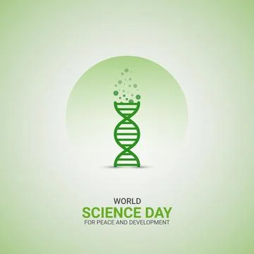 Creative Science Day ads design. World Science Day for Peace and Developmen.. Stock Illustration