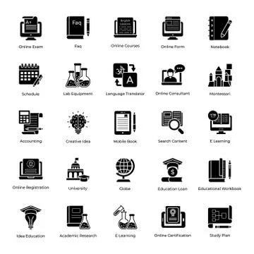Creative Science Learning Filled Vectors Stock Illustration