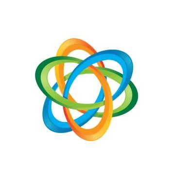 Creative scientific atom symbol science logo design vector graphic concept Stock Illustration