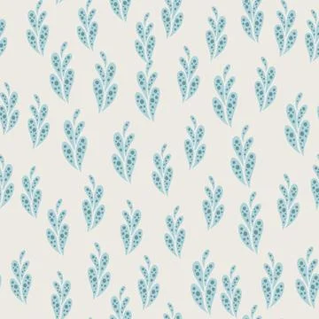 Creative scrapbook seamless pattern with little blue oriental cucumber shapes Stock Illustration