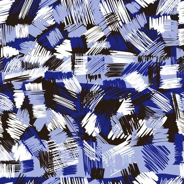 Creative scribbles seamless pattern. Abstract freehand scribble line endless  Illustrazione stock