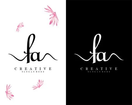 Creative script font fa, af letter logo design template vector Illustrazione stock