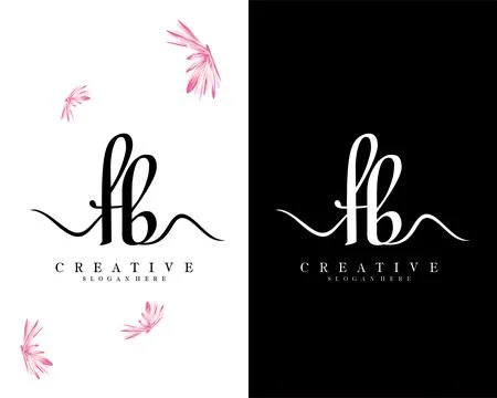 Creative script font fb, bf letter logo design template vector Stock Illustration