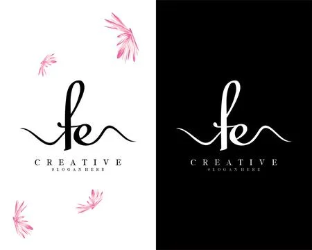 Creative script font fe, ef letter logo design template vector Illustrazione stock
