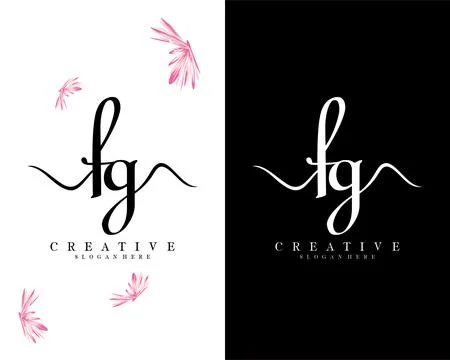 Creative script font fg, gf letter logo design template vector 스톡 일러스트