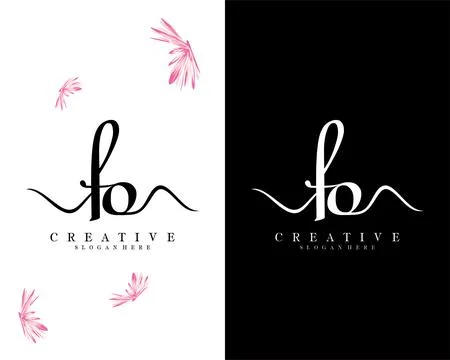 Creative script font fo, of letter logo design template vector Illustrazione stock