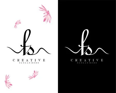 Creative script font fs, sf letter logo design template vector Stock Illustration