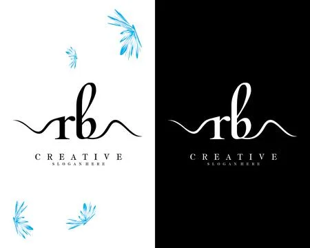 Creative script font rb, br letter logo design template vector Stock Illustration
