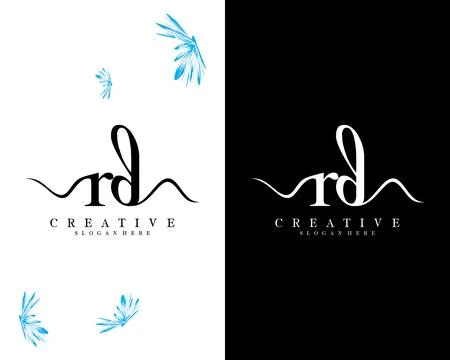 Creative script font rd, dr letter logo design template vector Stock Illustration