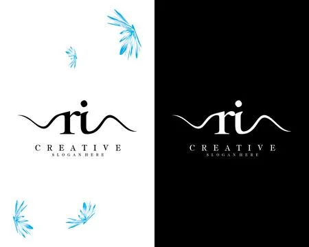 Creative script font ri, ir letter logo design template vector Stockillustratie