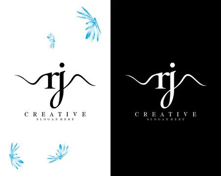 Creative script font rj, jr letter logo design template vector 스톡 일러스트