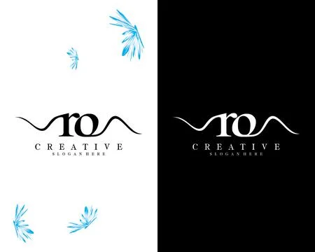 Creative script font ro, or letter logo design template vector イラスト素材