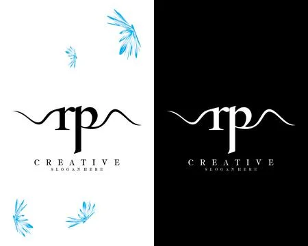 Creative script font rp, pr letter logo design template vector イラスト素材