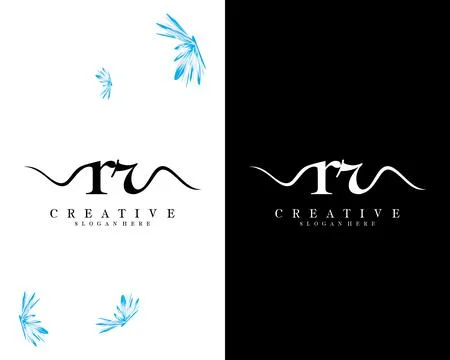 Creative script font rr, r letter logo design template vector Illustrazione stock