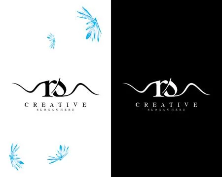 Creative script font rs, sr letter logo design template vector Illustrazione stock
