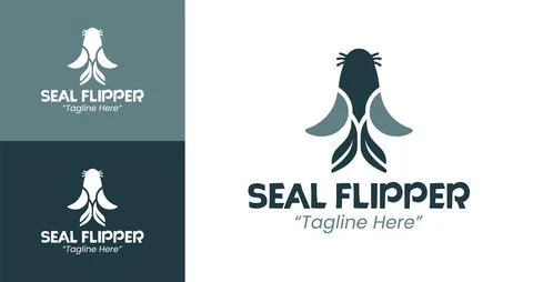 Creative Seal Flipper Logo 스톡 일러스트