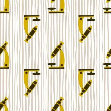 Creative seamless educatiom pattern with scope simple shapes. Bright yellow m Illustrazione stock