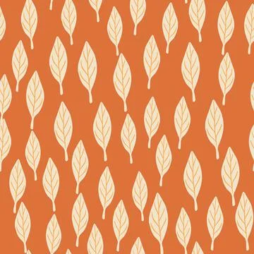 Creative seamless forest pattern with little abstract leaf silhouettes print. Illustrazione stock