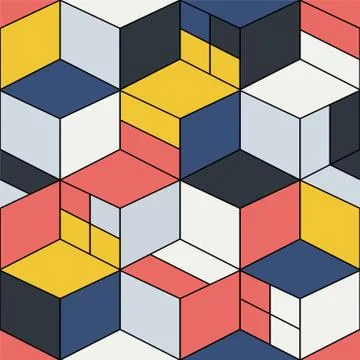 Creative seamless geometric pattern - repeatable colorful design. Vibrant 스톡 일러스트