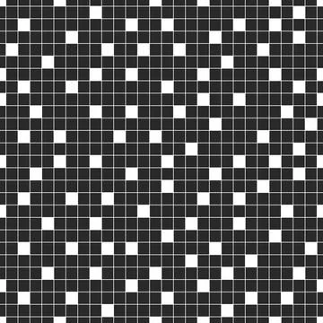 Creative seamless mosaic square pattern. Dark decorative background. Black and Illustrazione stock