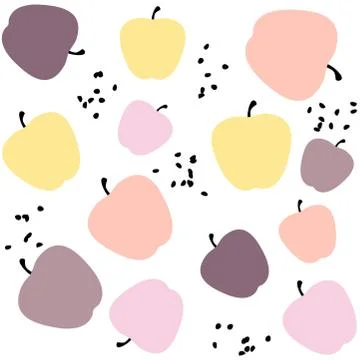 Creative seamless pattern with apples in pastel colors. Scandinavian stylish  Stock-Illustration