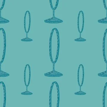 Creative seamless pattern in blue and turquoise colored circus ring ornament. 스톡 일러스트