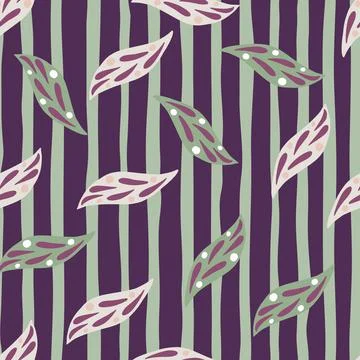 Creative seamless pattern with botanic leaf print. Abstract nature print with Illustrazione stock