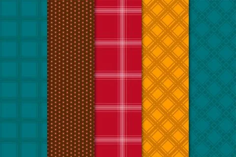 Creative seamless pattern decoration in gingham style. Abstract geometric p.. Stock Illustration
