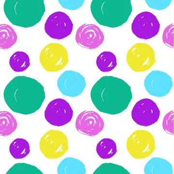 Creative seamless pattern with hand drawn textures. Abstract background. Polk Stock Illustration