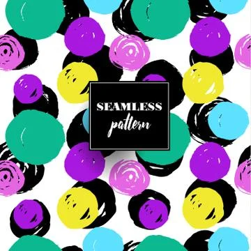 Creative seamless pattern with hand drawn textures. Abstract background. Polk Illustrazione stock