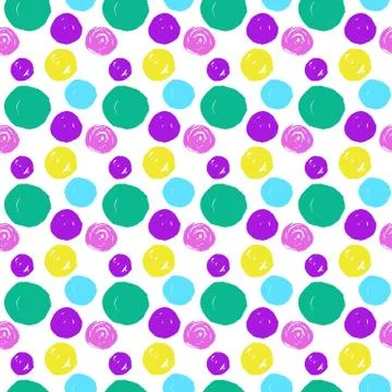 Creative seamless pattern with hand drawn textures. Abstract background. Polk Stock Illustration