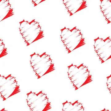 Creative seamless pattern of hearts. Vector pattern for textiles, packaging a Stock Illustration