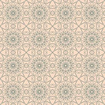 Creative seamless pattern pink pastel mandala background for design Stock Illustration