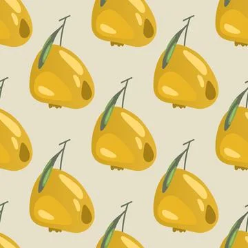 Creative seamless pattern with yellow, gold apples Stock Illustration