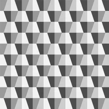 Creative seamless polygonal 3d pattern - repeatable geometric design. White and Illustrazione stock