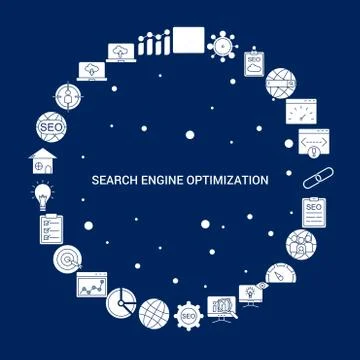 Creative Search Engine Optimization icon Background Stock Illustration
