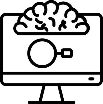 Creative Search Line Icon Design Stock Illustration