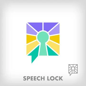 Creative secret speech bubble logo. Stock Illustration