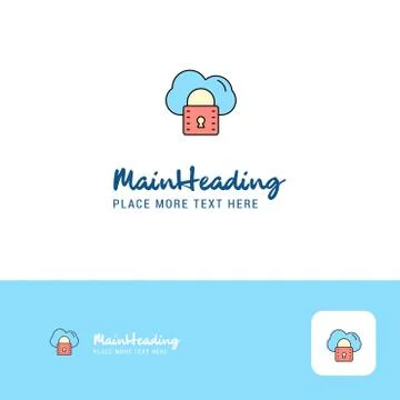 Creative Secure cloud Logo Design. Flat color Logo place for Tagline. Vector  Stock Illustration