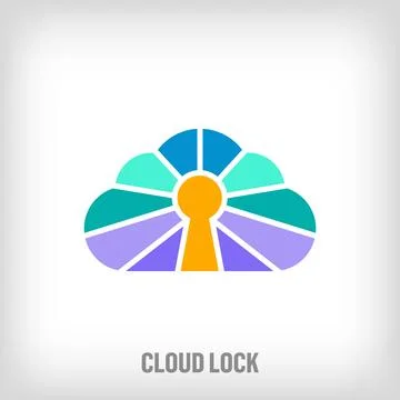Creative security cloud lock logo. Stock Illustration