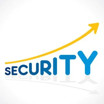 Creative security word graph increase or security concept vector Stock Illustration