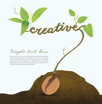 Creative seed idea abstract info graphic. Stock Illustration