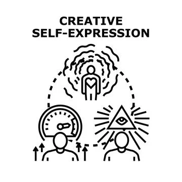 Creative self expression developing new ideas and concepts Stock Illustration