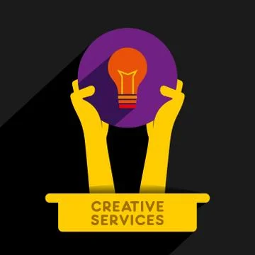 Creative service bulb icon design concept vector Stock Illustration